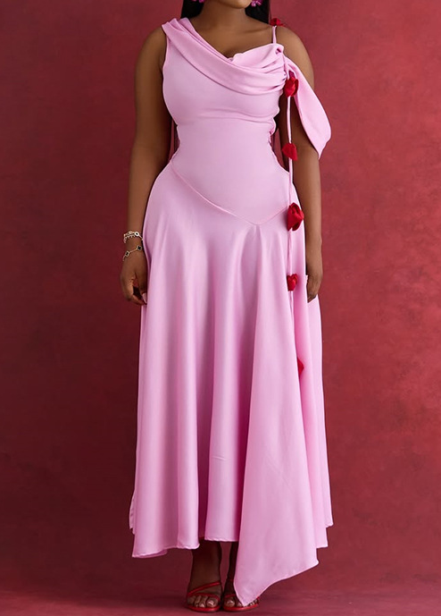 Flower Slim-Fit Strap Dress