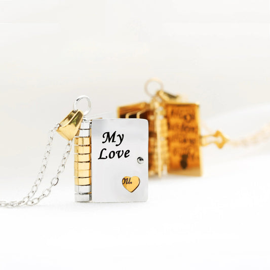 Personalized My Love Book Necklace