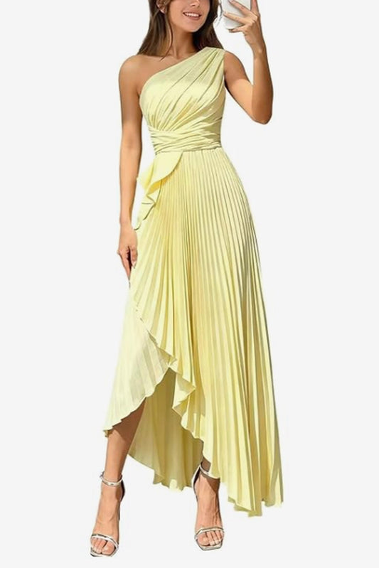 Asymmetrical Maxi Satin Dresses CS1076