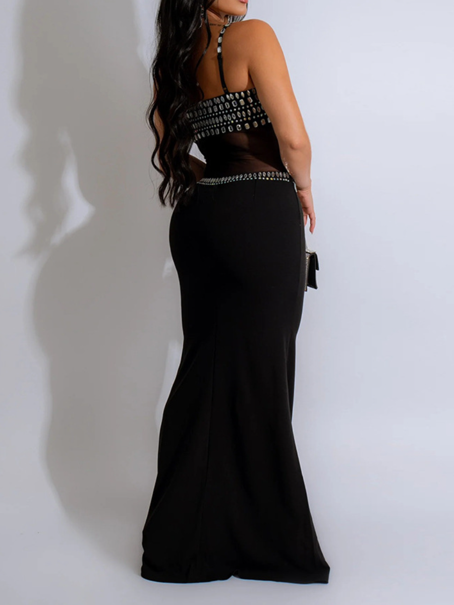 Rhinestone Evening Dress