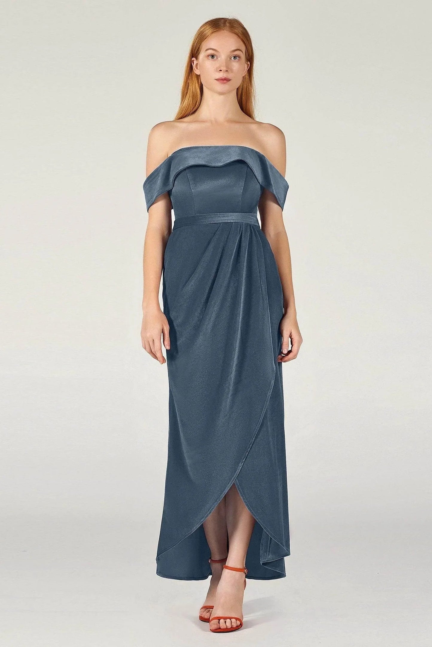 Sheath-Column Ankle Length Velvet Dress CB0365CS
