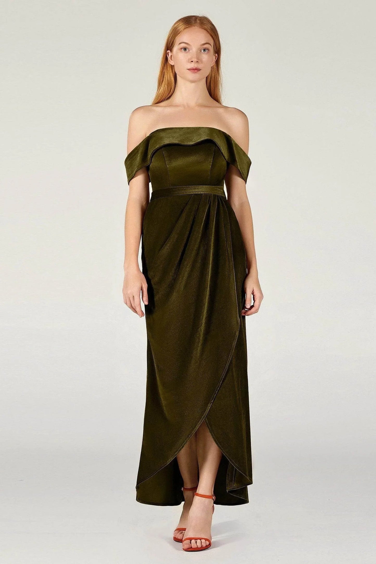 Sheath-Column Ankle Length Velvet Dress CB0365CS
