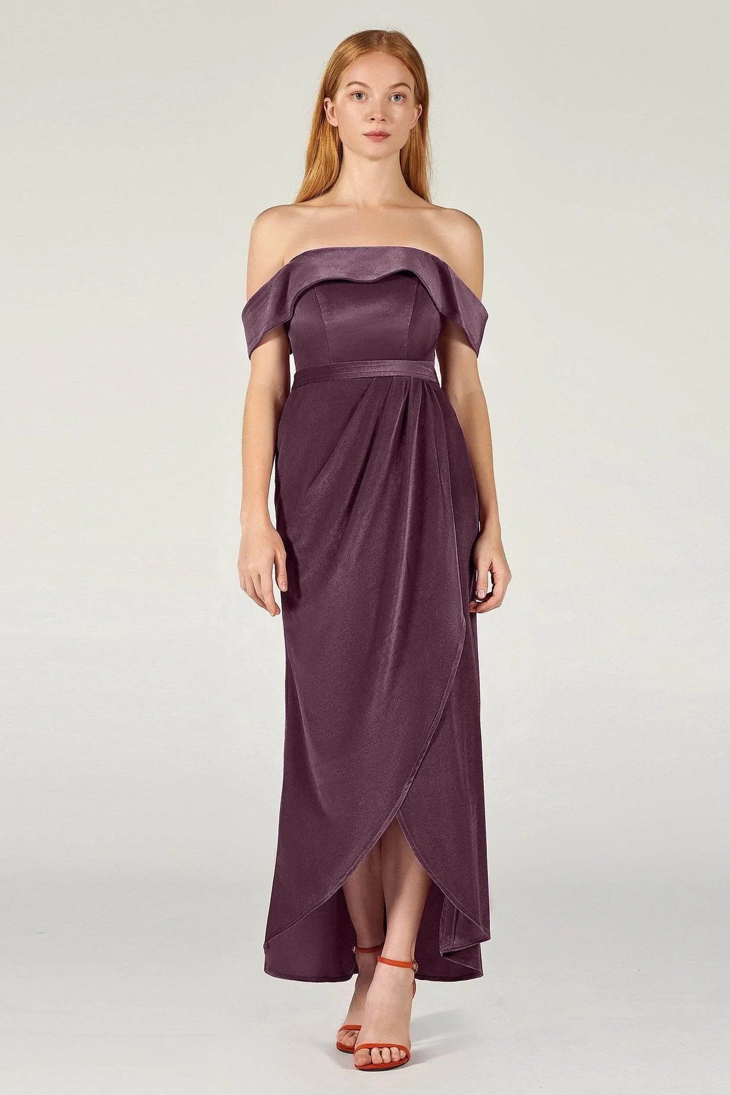 Sheath-Column Ankle Length Velvet Dress CB0365CS