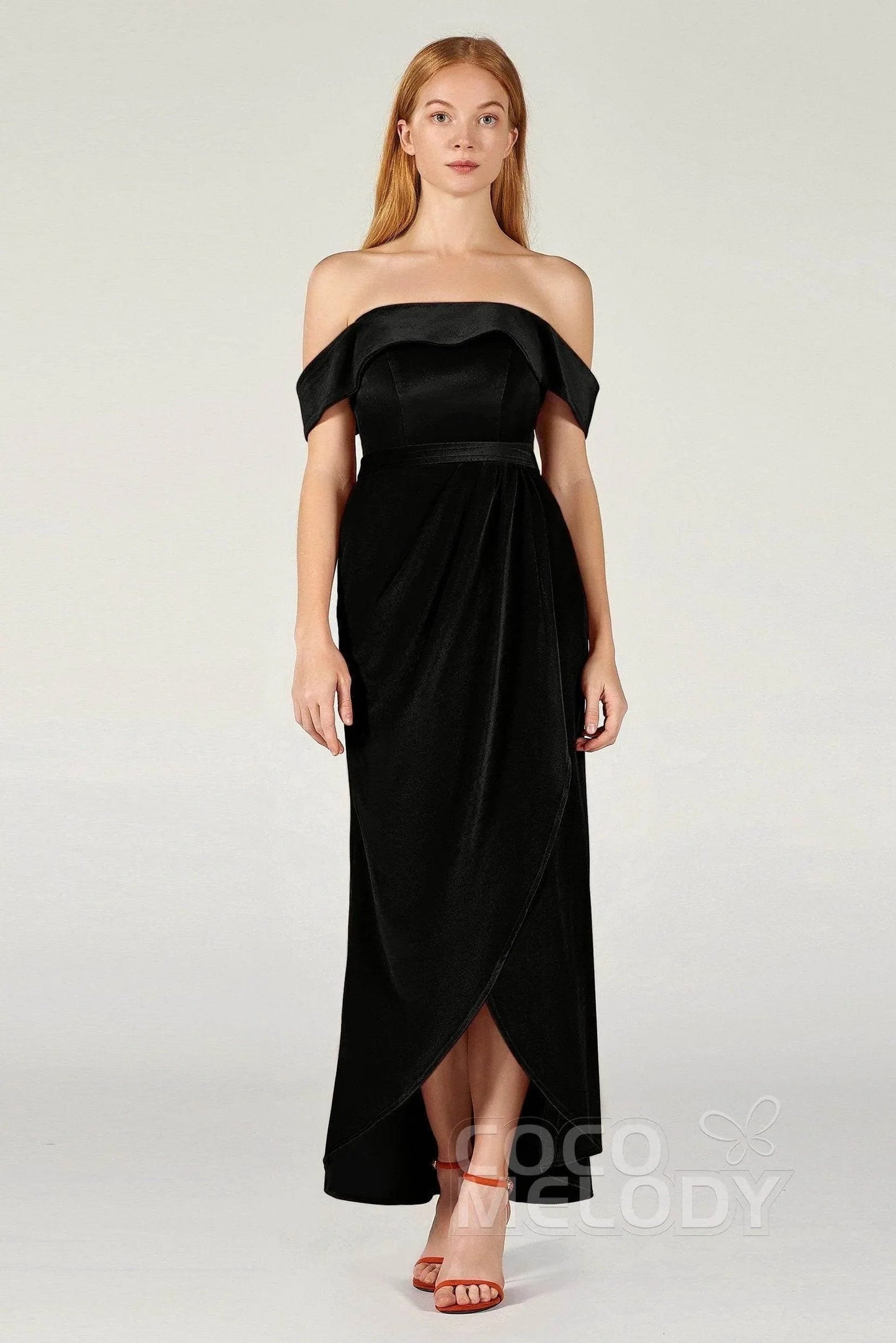 Sheath-Column Ankle Length Velvet Dress CB0365CS
