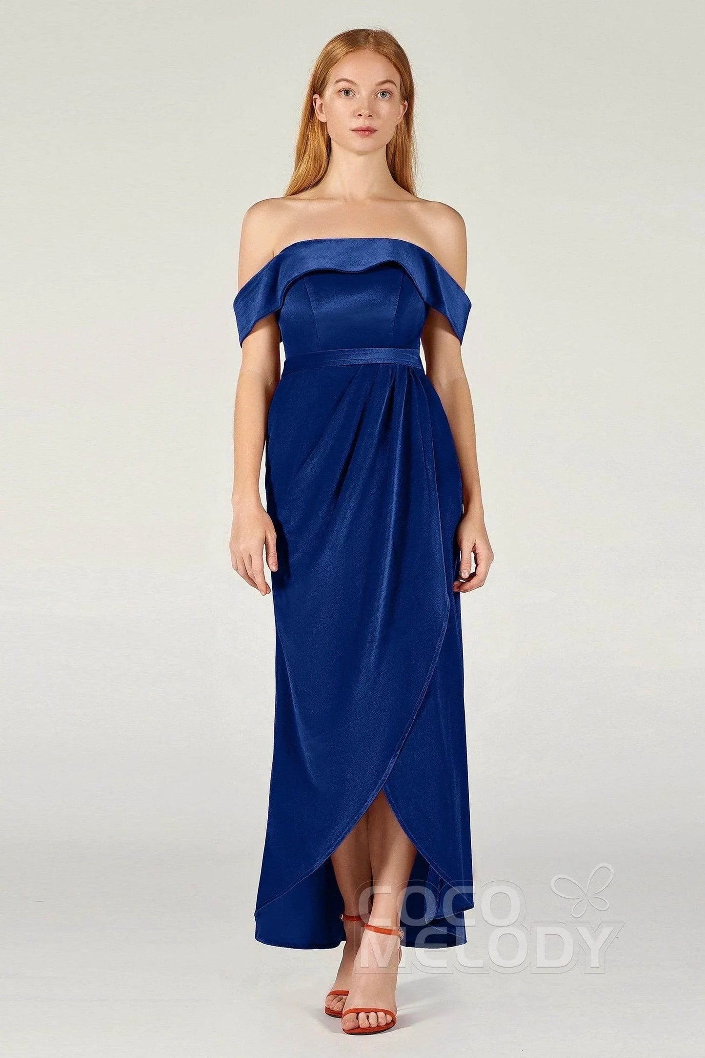 Sheath-Column Ankle Length Velvet Dress CB0365CS