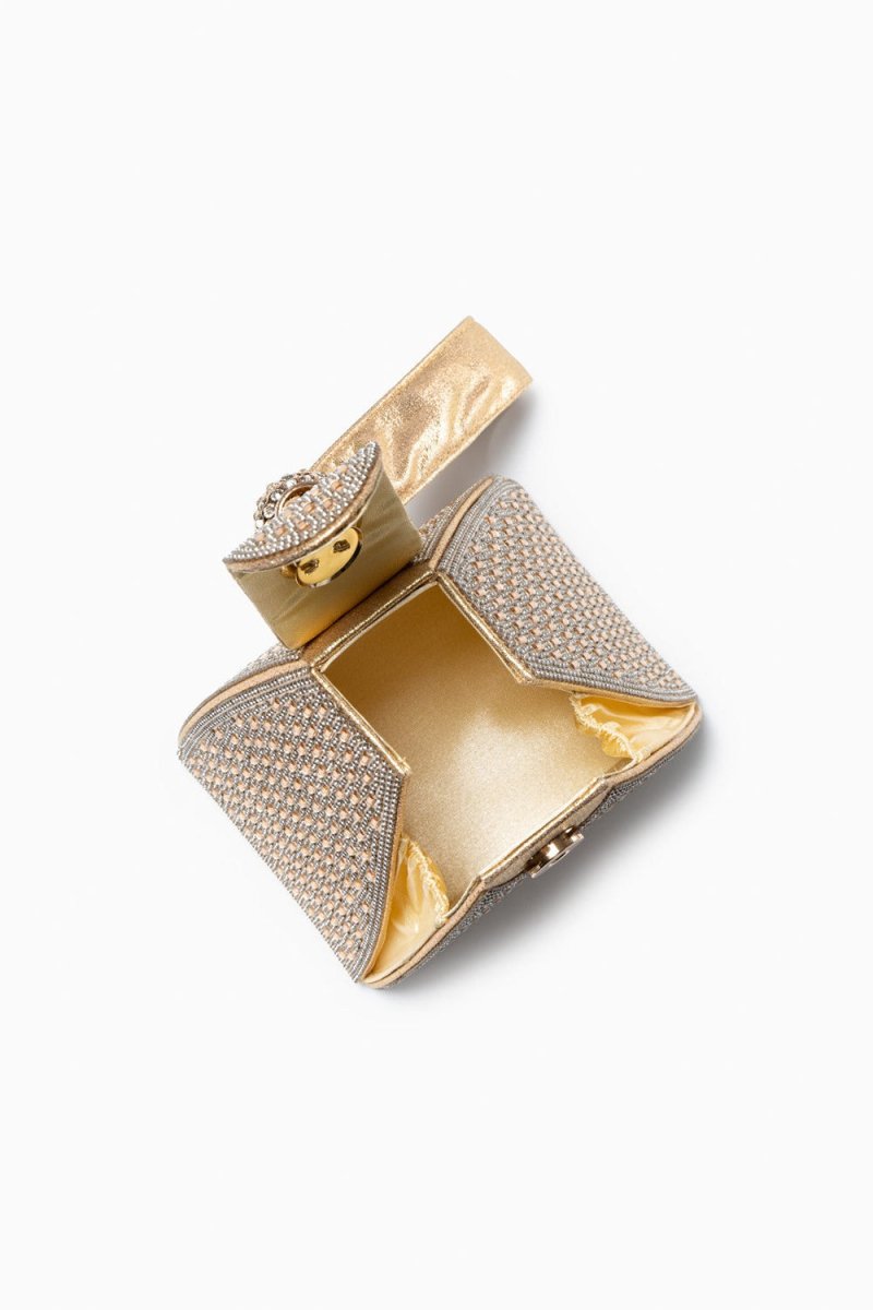 Crystal Gold Pyramid Handbag