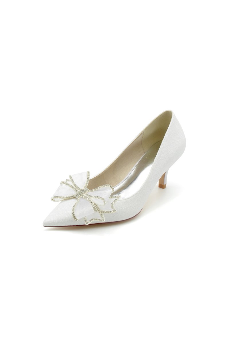 Crystal Stiletto Heel Wedding Shoes with Bow