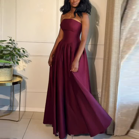 Purple Bustier Corset-Style Maxi Dress