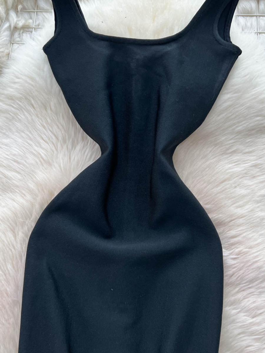 Irregular Ruffled Stitching Strap Mesh Dress