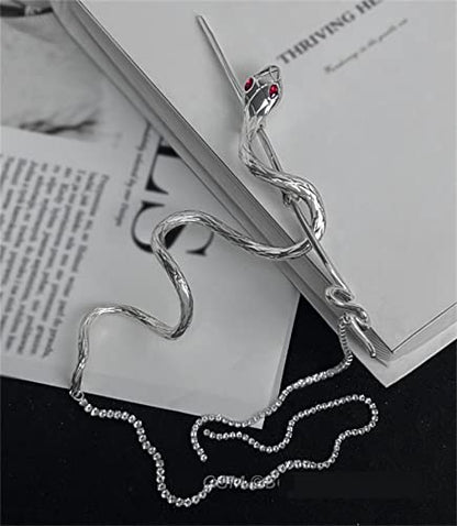 New Snake Hair Sticks Hair Chopsticks Tassels Metal Distortion Vintage Punk Hairpin Headwear Hairstyle Hair Accessories for Women