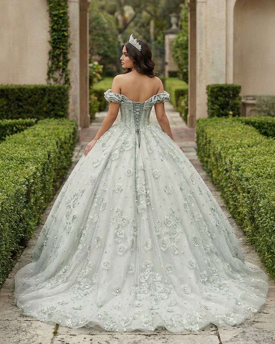 Quinceanera Dress Elegant Grey Quinceanera Dresses Sweetheart Sleeveless Ball Gown Party Dresses