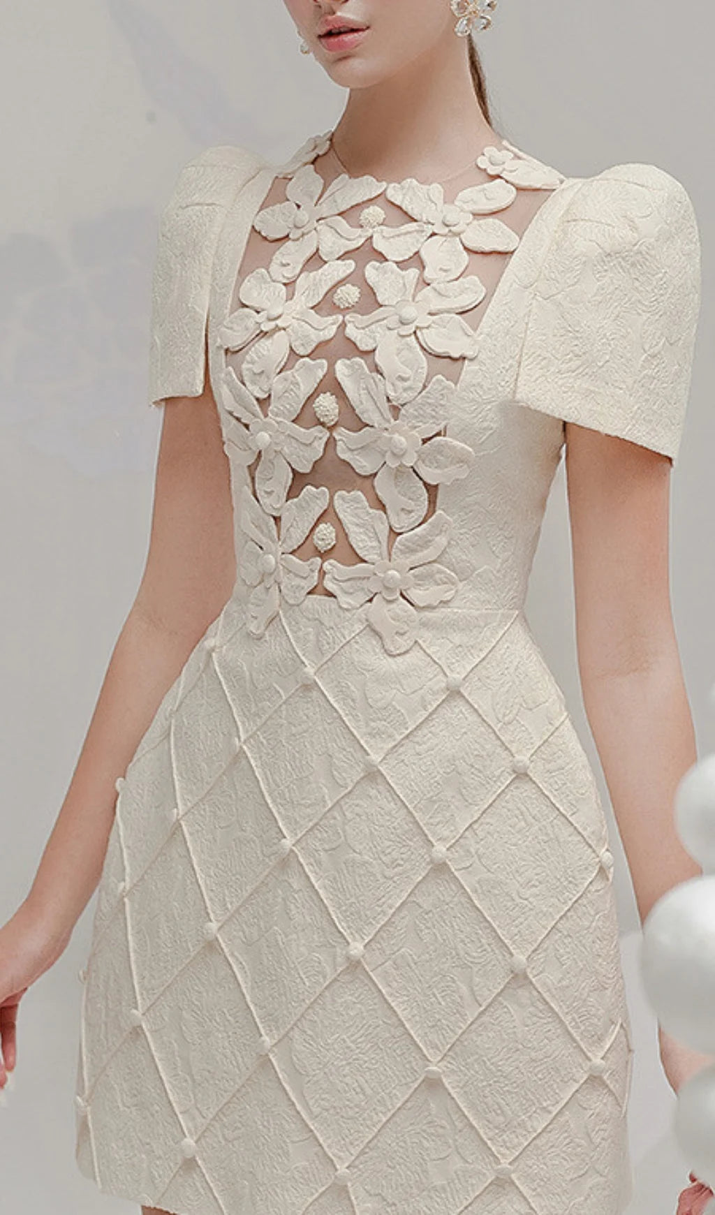 Beate Flower Embellished Mini Dress