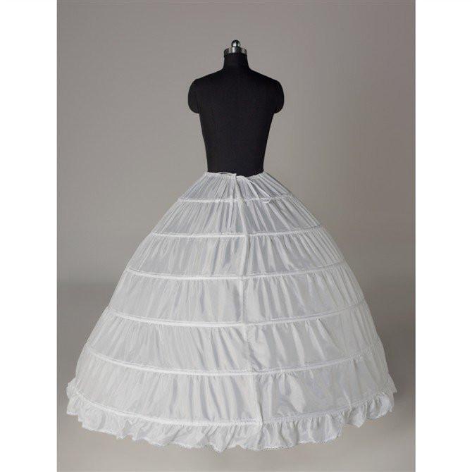 White Floor Length Crinoline 6 Hoop Petticoat Wedding Accessories