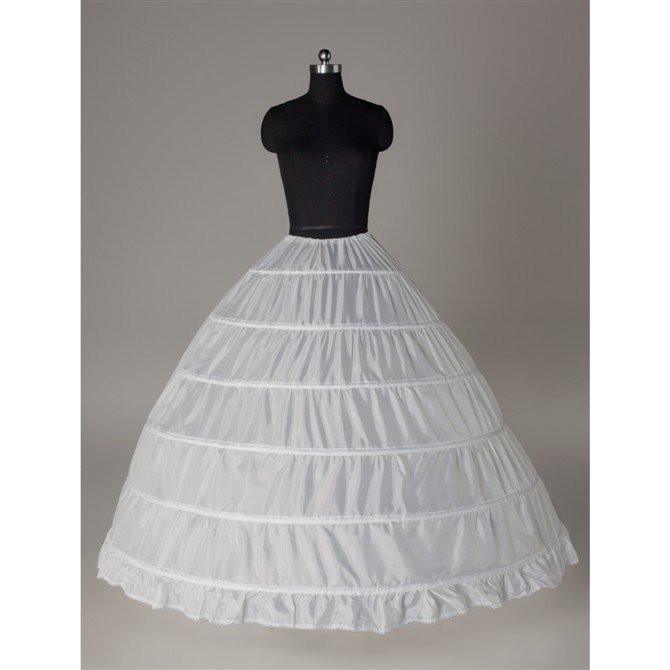 White Floor Length Crinoline 6 Hoop Petticoat Wedding Accessories