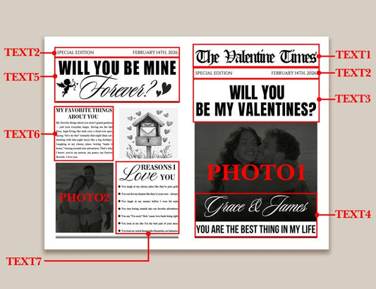 Personalized Valentine Newspaper