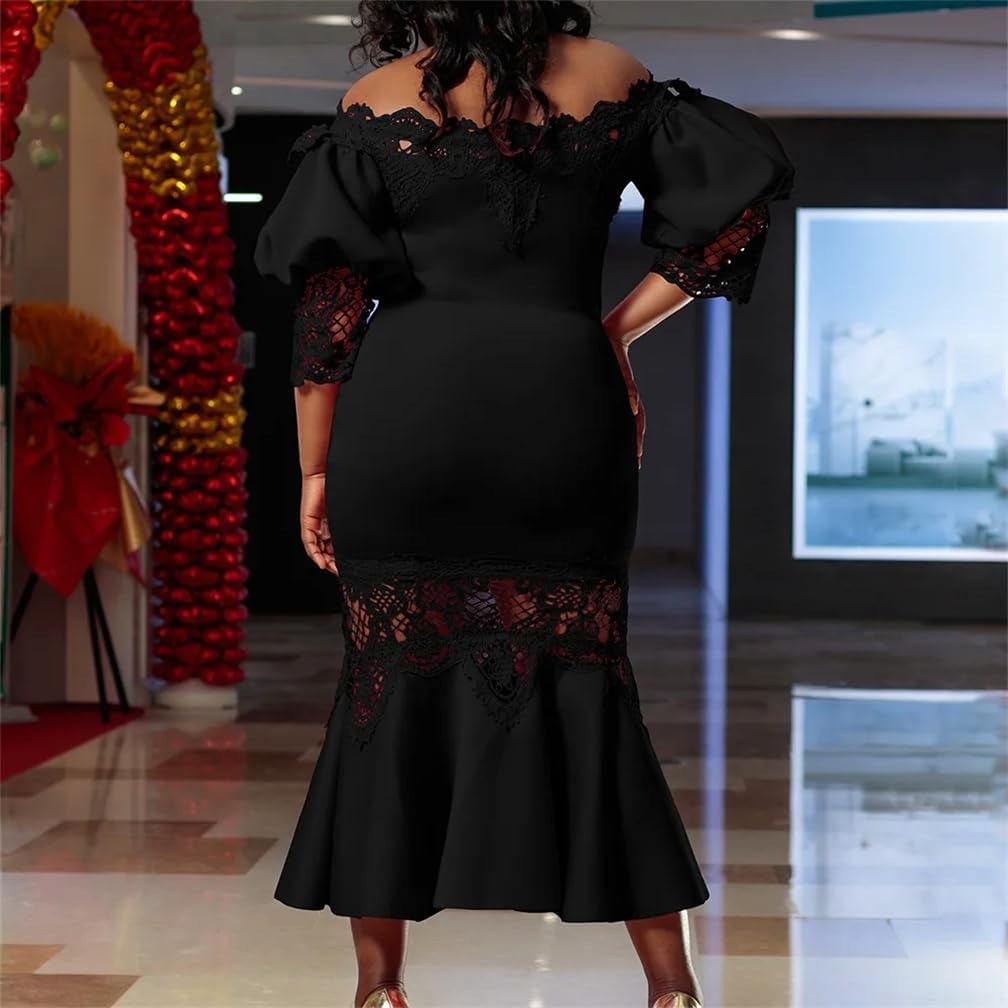 Lace Off Shoulder Mermaid Party Dress