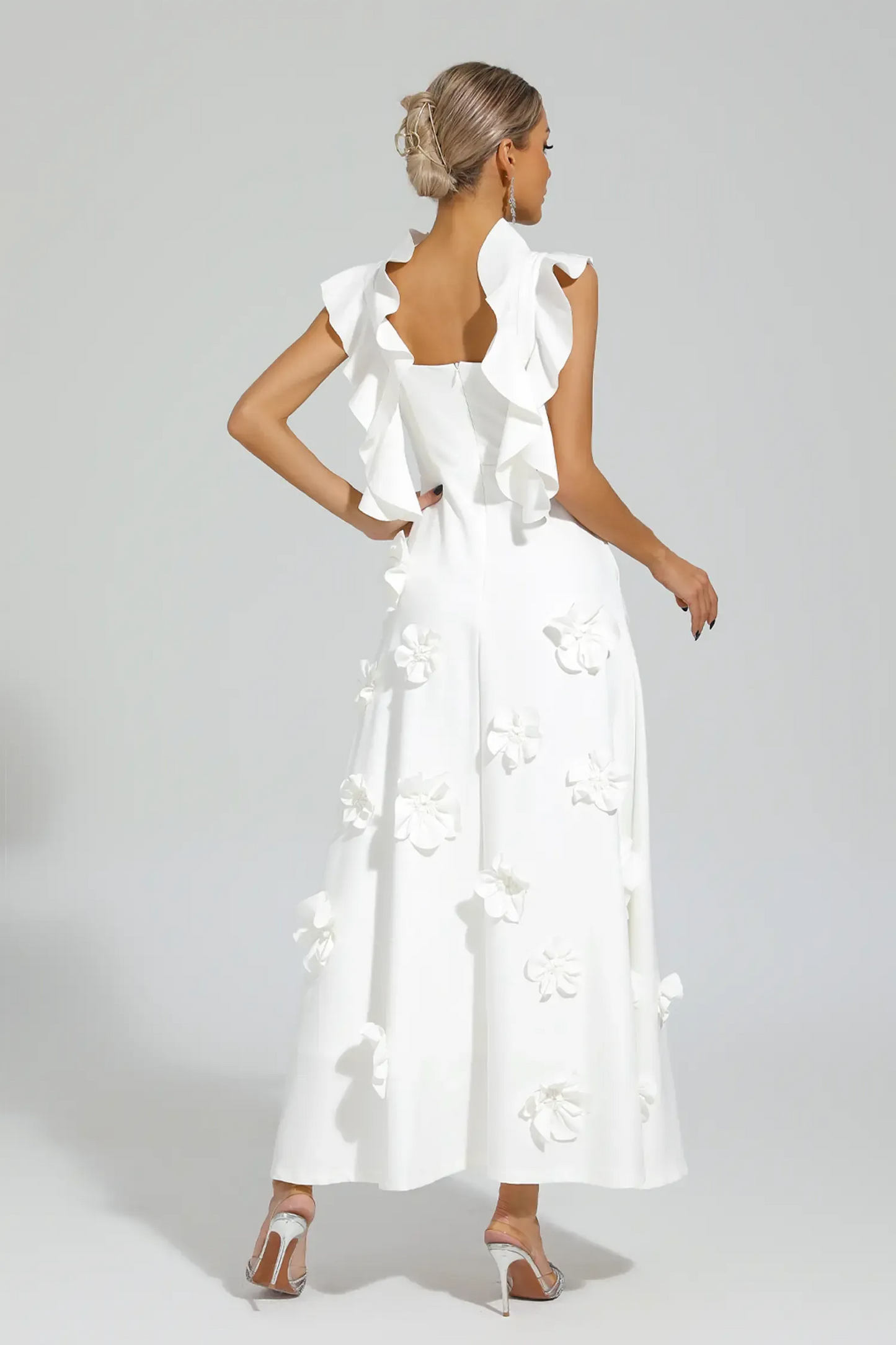 Ansel White Flower Slip Dress