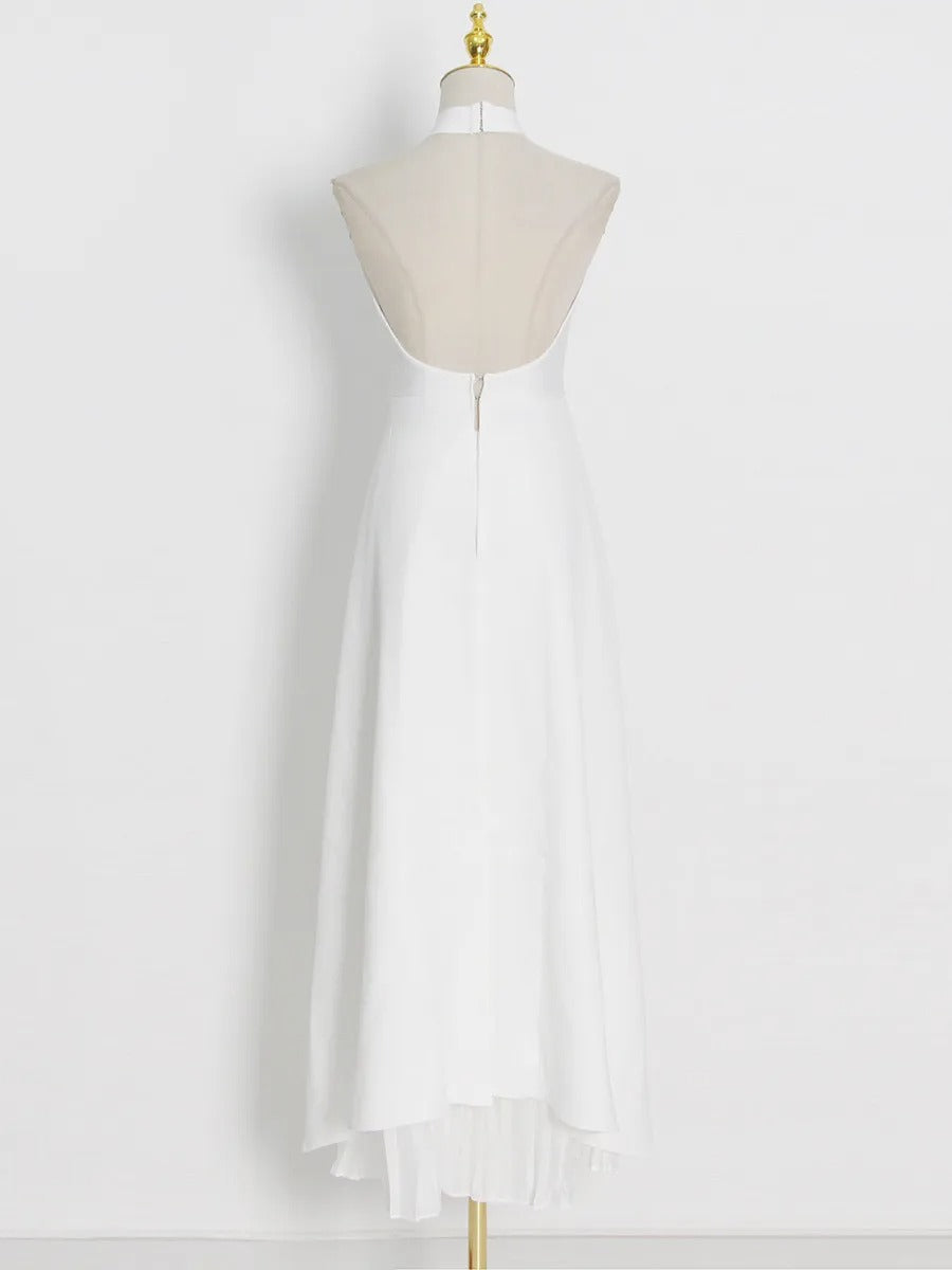 Black and White Color-Blocked Sleeveless Two-Piece Set