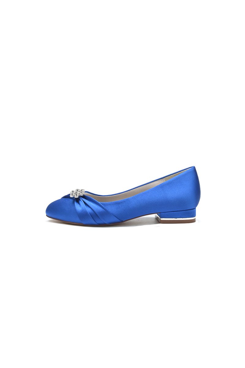 Royal Blue Flats with Rhinestone embellished