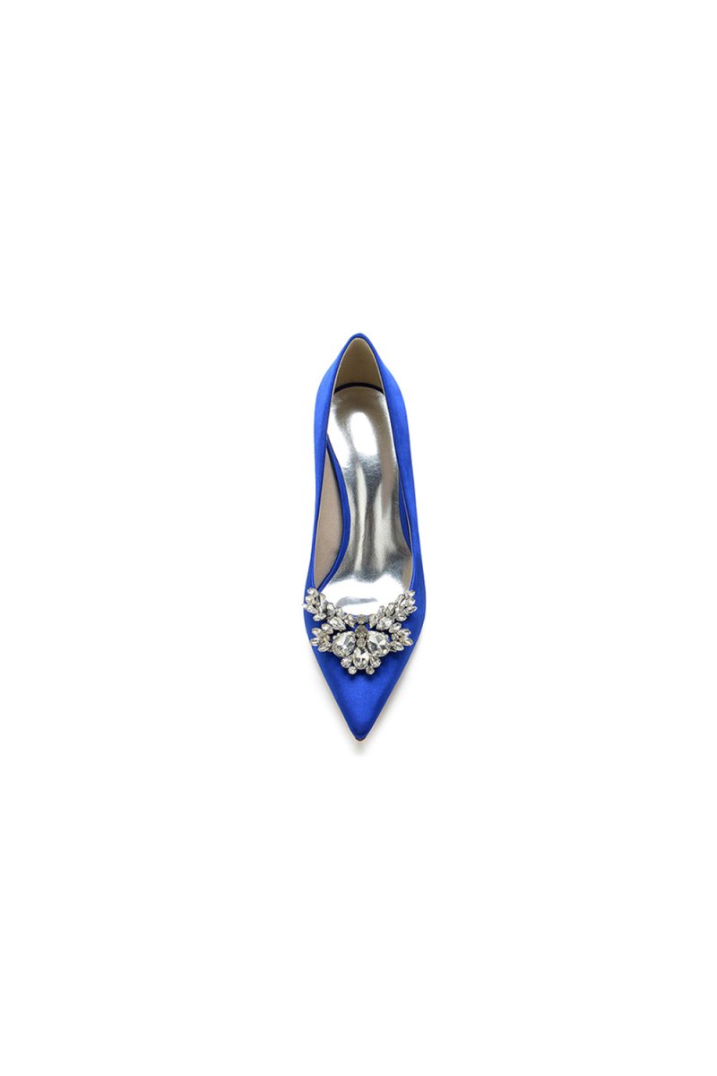 Party Pointed Toe Crystal Satin High Heels