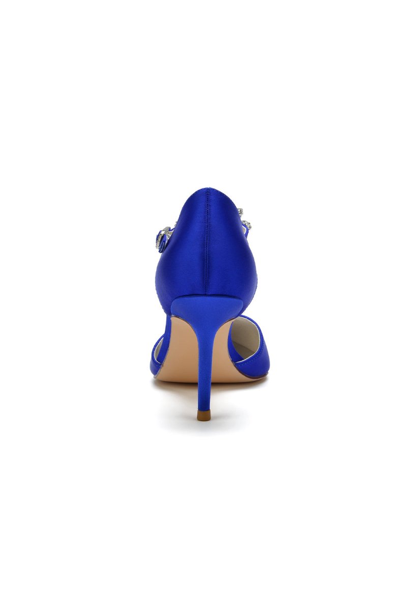 Pointed Toe Rhinestone Strap High Heels