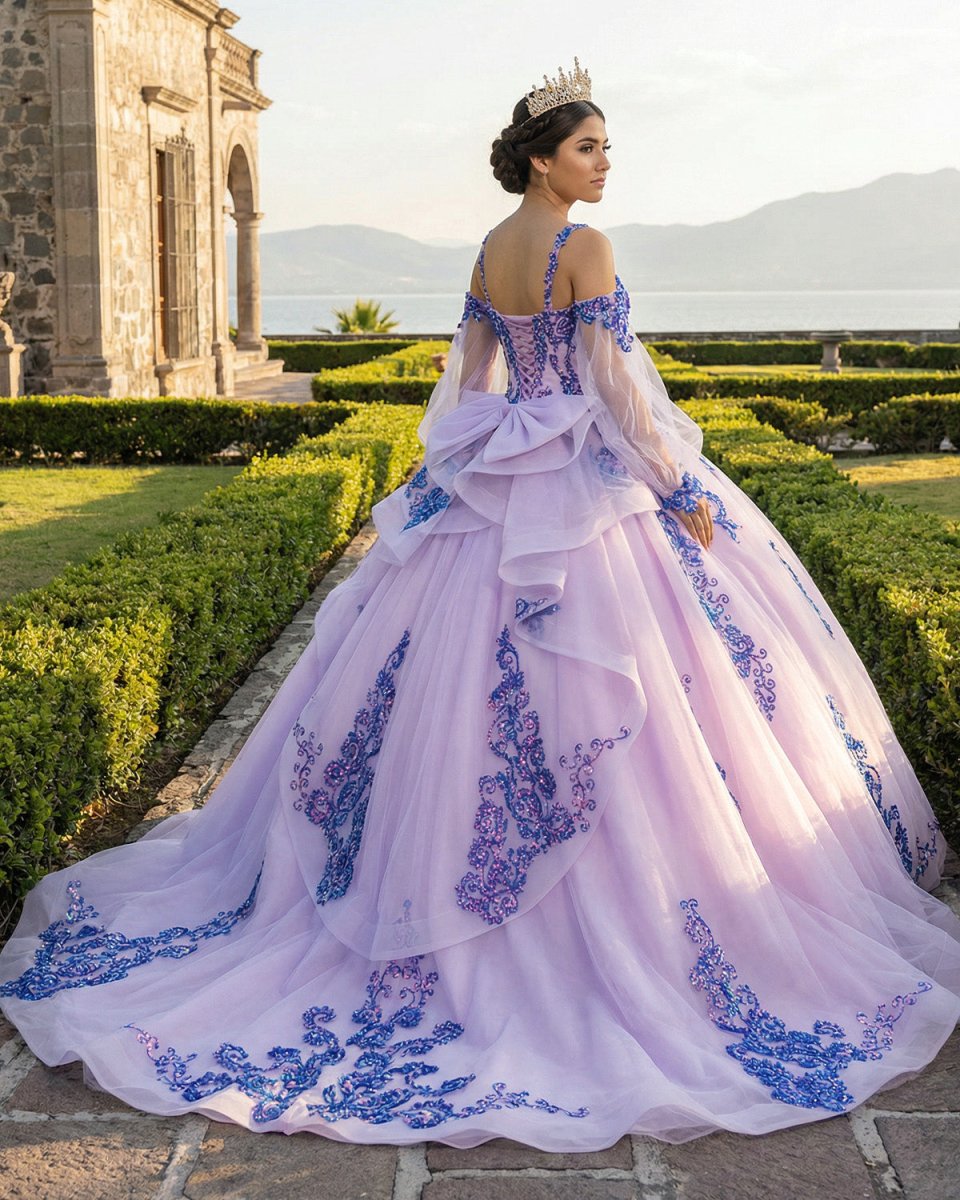 Purple Beaded Sweetheart Evening Party Dress Sequined Ball Gown