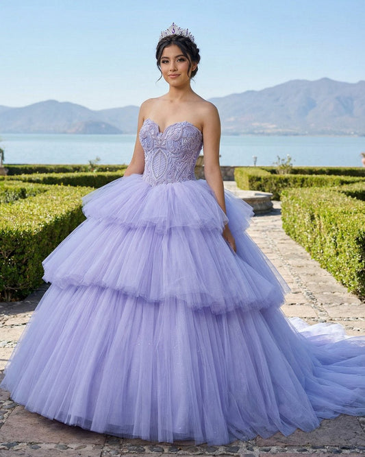 Quinceanera Dress  Strapless Ball Gown Crystal  Lavender
