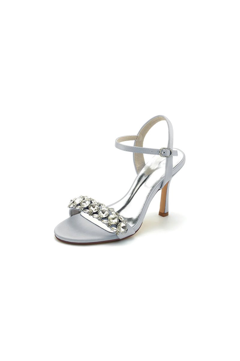 Rhinestone Open Toe Stiletto Heels
