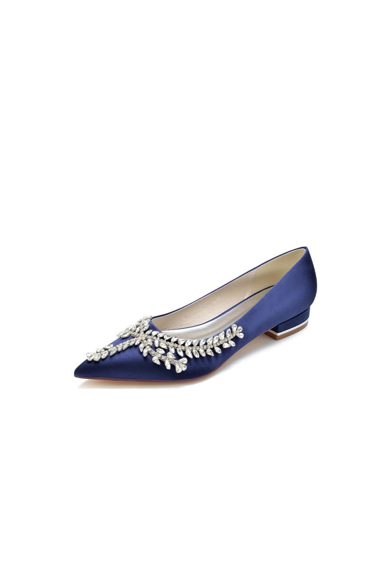 Rhinestone Pointed Toe Kitten Heels
