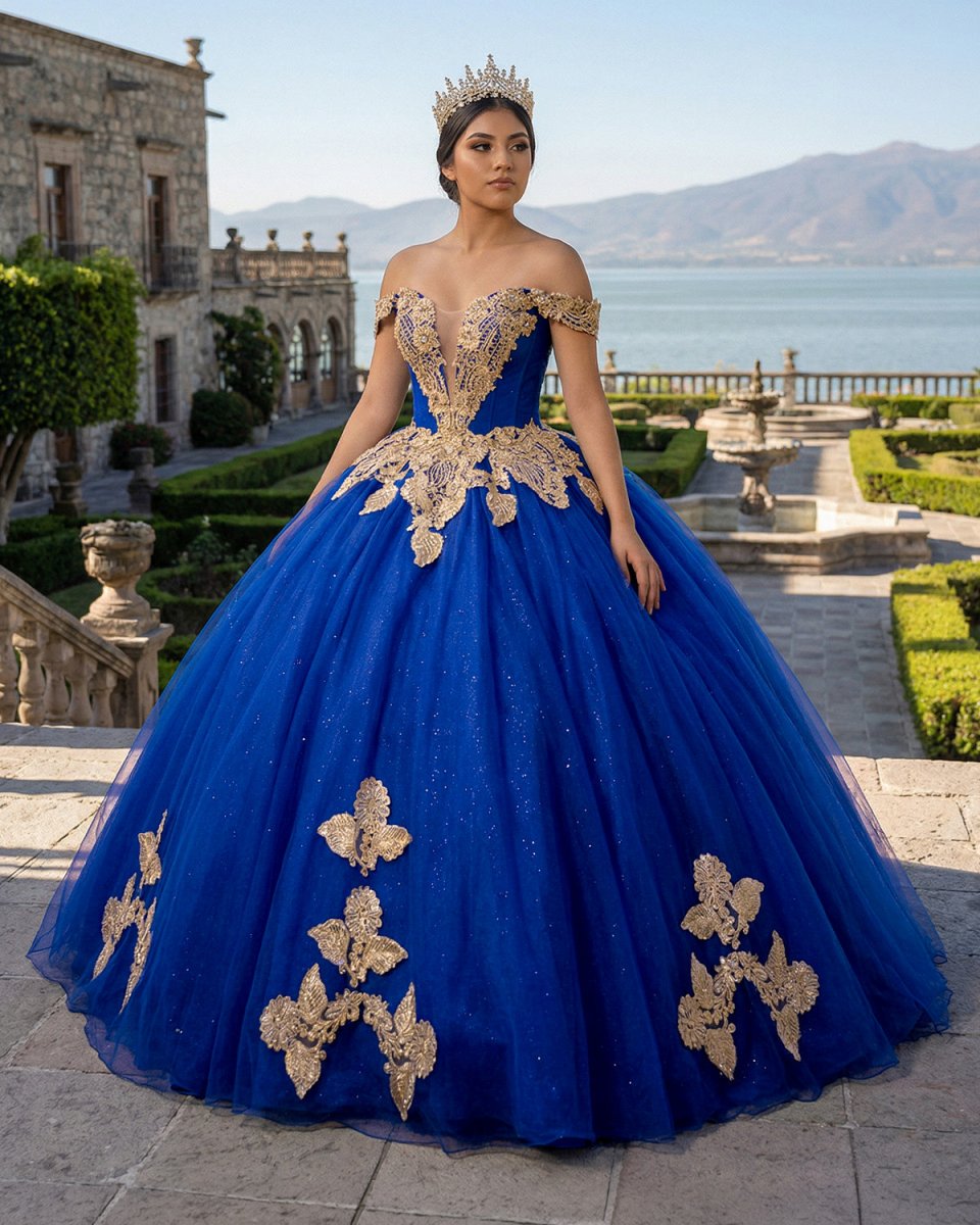 Royal Blue Off the Shoulder Quinceanera Dresses with Appliques