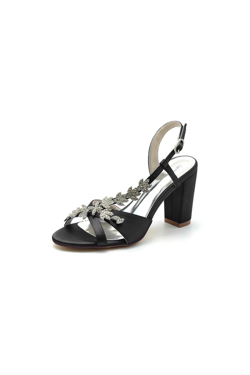Slingback Strap Open Toe Block Heels