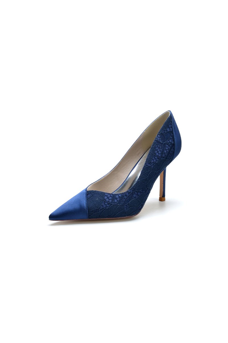 Stiletto Pointy Heels Lace Wedding Shoes