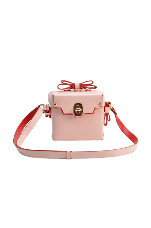 Women’s Bowknots Box Shoulder Bags in Vegan Leather
