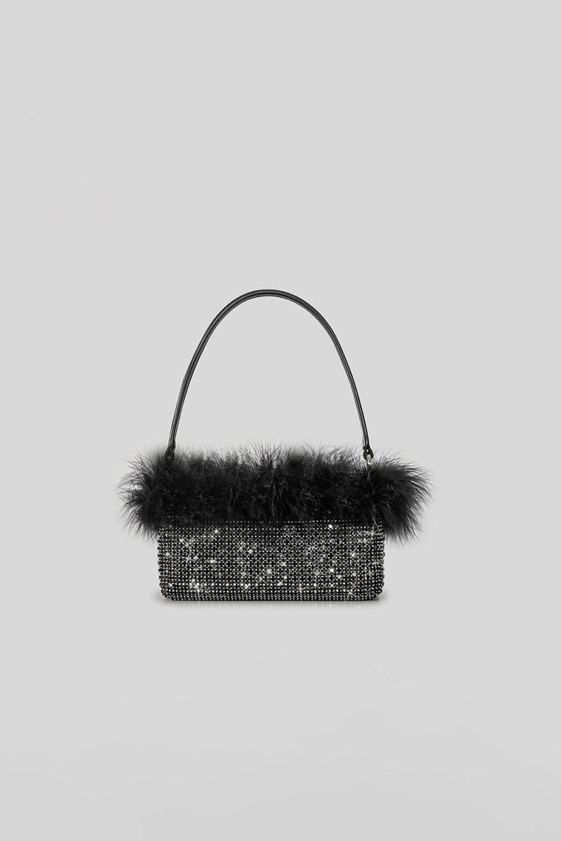 Women’s Feather Rhinestones Evening Bagutte Bags