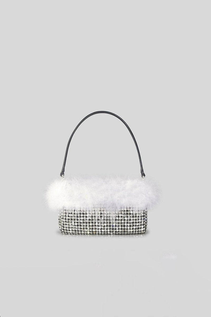 Women’s Feather Rhinestones Evening Bagutte Bags
