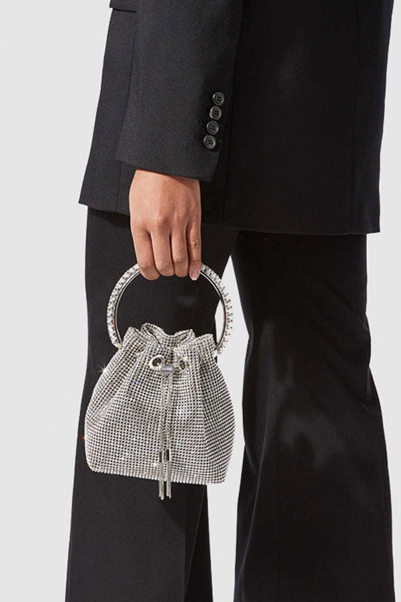 Women’s Small Rhinestone Clutch Bucket Bags