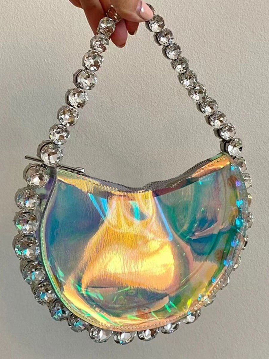 Women’s Sparkling Rhinestone Shoulder Bag with PU Material