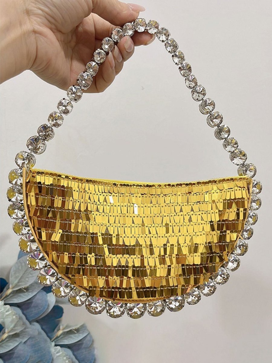 Women’s Sparkling Rhinestone Shoulder Bag with PU Material
