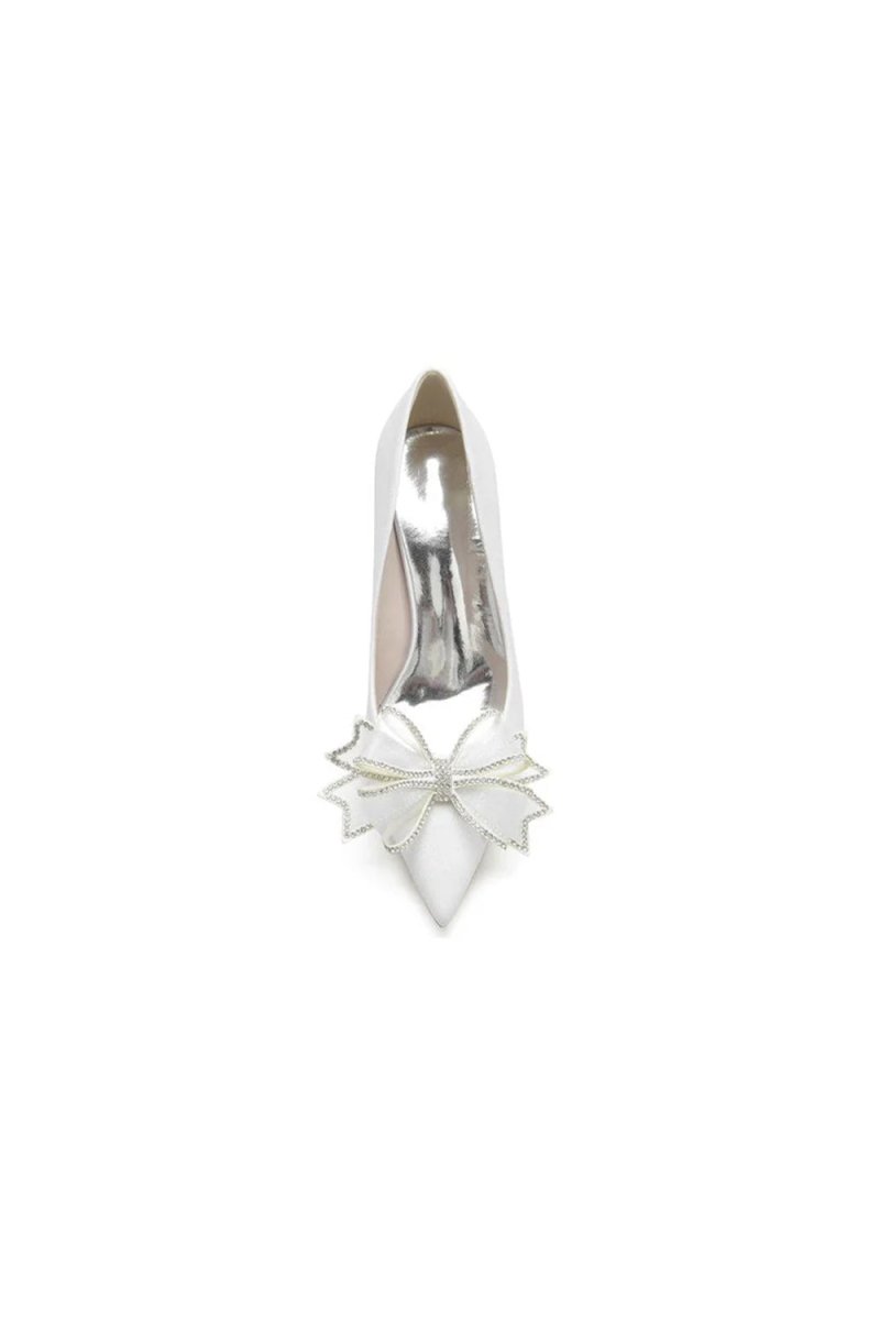 Women's Wedding Shoes Pointed Toe Stiletto Heels With Bow