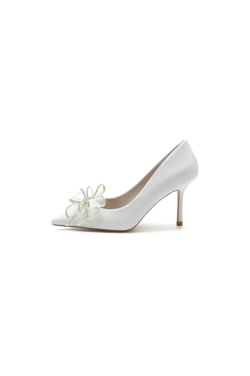 Women's Wedding Shoes Pointed Toe Stiletto Heels With Bow